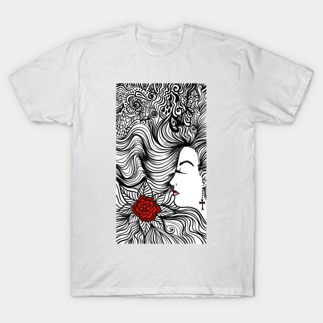 Rose red T-Shirt by Toni Tees
